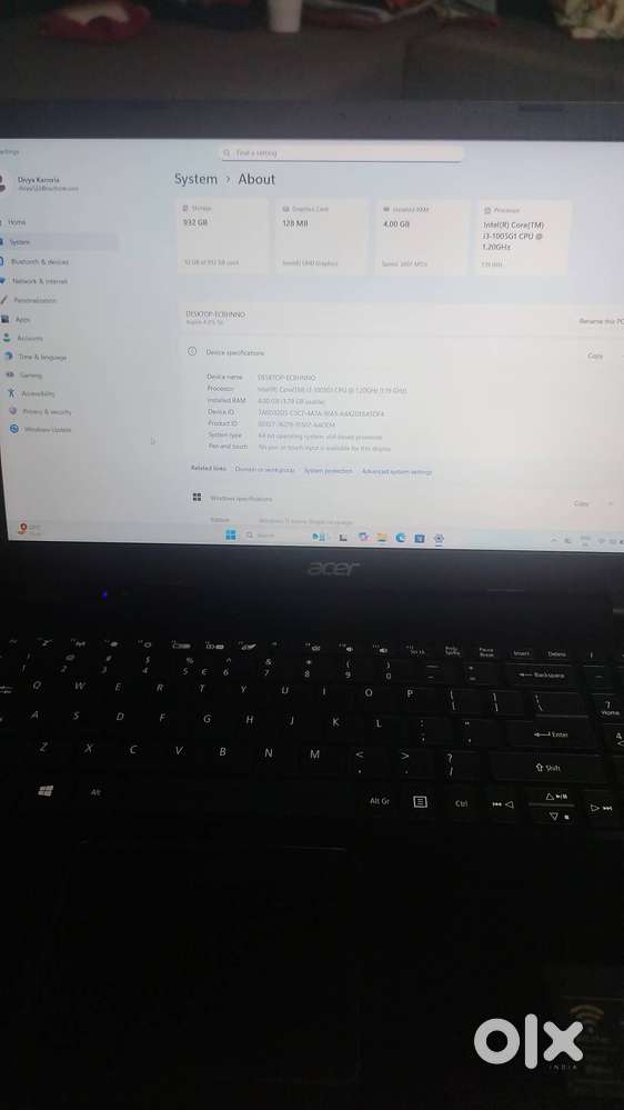 Acer Aspire 3 Intel core i3