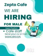 Required Cafe staff in Zepto Cafe