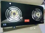 Surya 2 burner black glass top gas stove new pcs