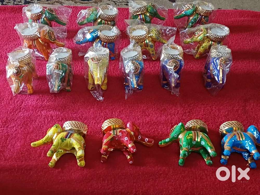 Handmade hathi elephant candle holder for home decor.