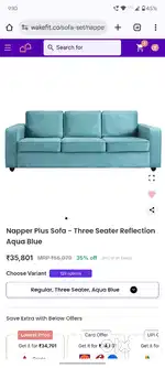 Wakefit 3 seater sofa
