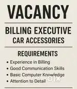 Male Billing staff required in car company