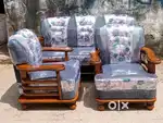 3+1+1 (5 SEATER SOFA) WITH WOODEN HANDLE AT STARF FURNITURE WITH BEST.