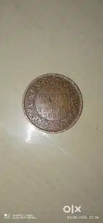 Antique British India George V 1/4 Anna copper coin