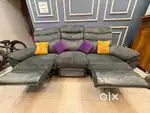 3 seater olive green recliner sofa for sale