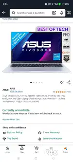 Laptop only 6 month used bill box avilable