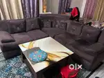 In good condition 5 seater sofa with table