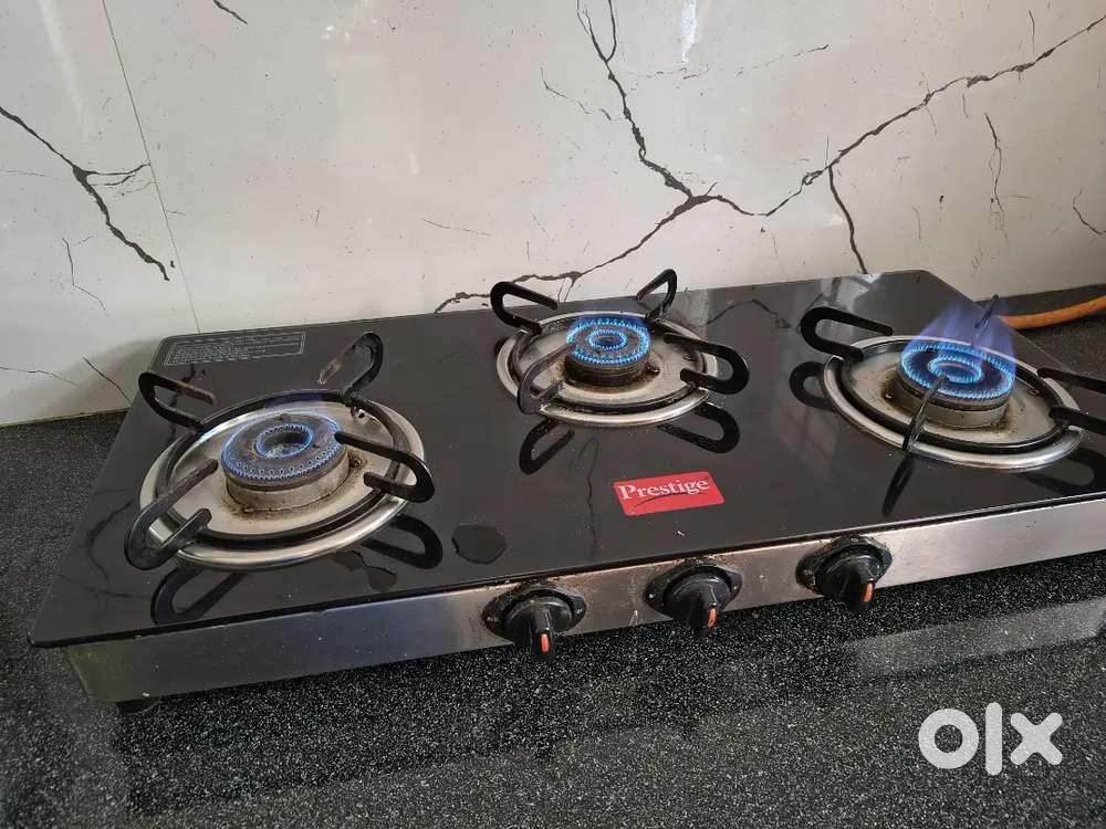 Prestige G03 L Three Burner Glass Top Manual Gas Stove