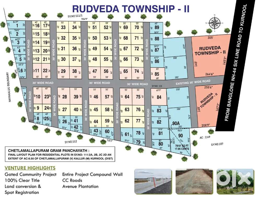 35 cents open plot for sale at chetlamallapuram bypass road.