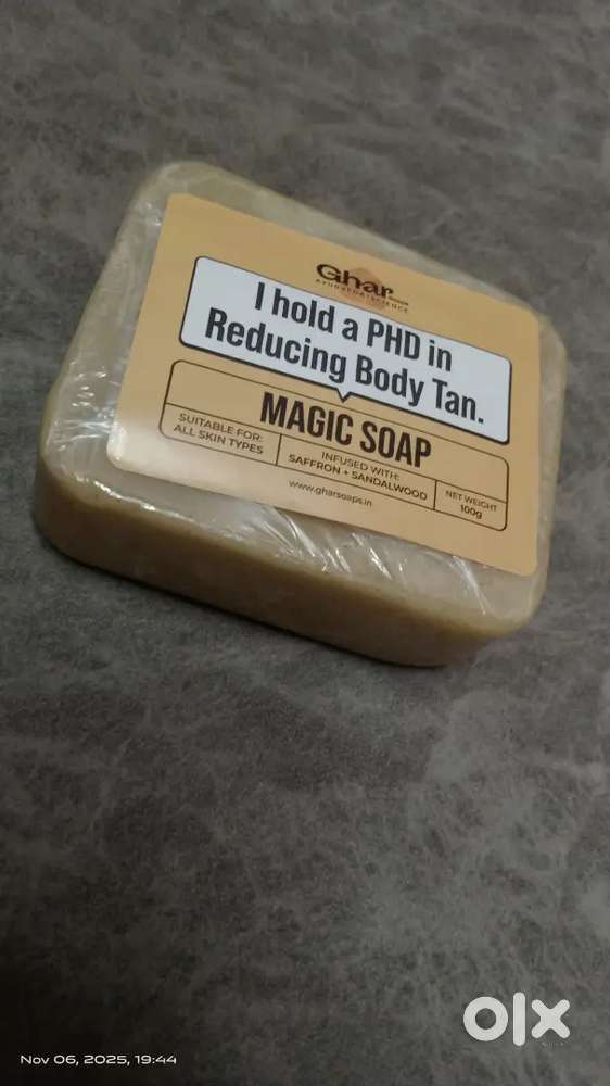 New Ghar Magic Soap (100g) – Saffron & Sandalwood  Pickup Only