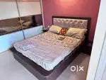 Solid Wood Queen Bed with Mattress