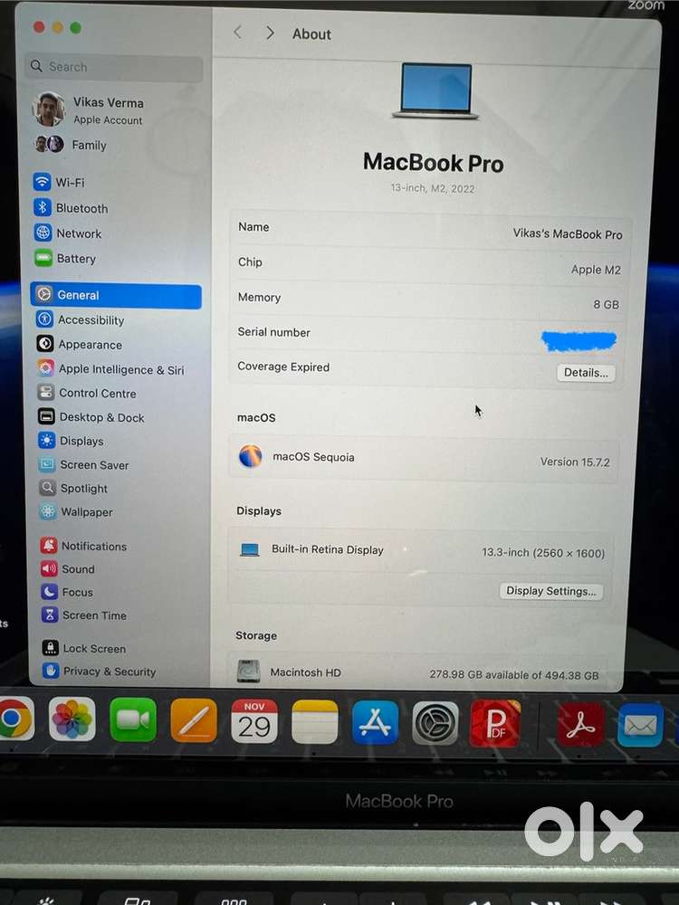 Mac book pro M2 with touchbar..8/512