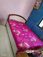Teak wood box bed with mattress
