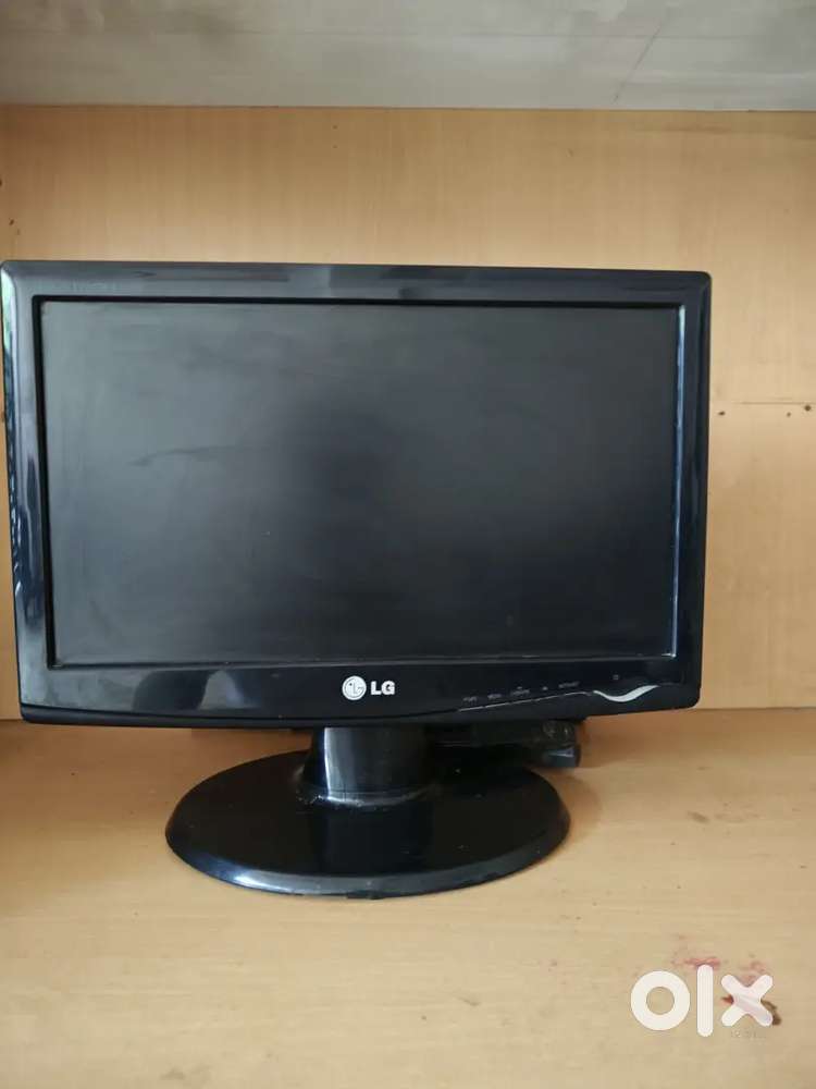 Computer monitor with CPU and Computer table.