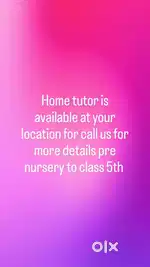 Home tutor is available at your location