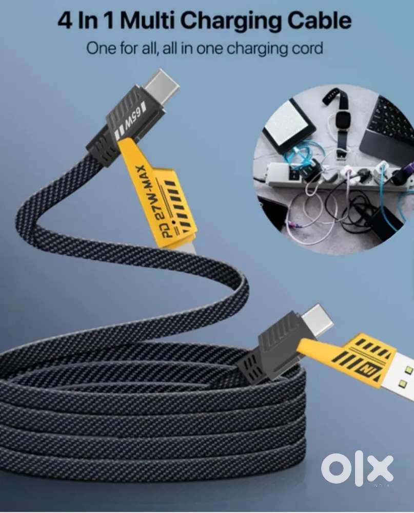 Vaku luxos 4 in 1;65 watt fast charging;usb,lightning,type-c