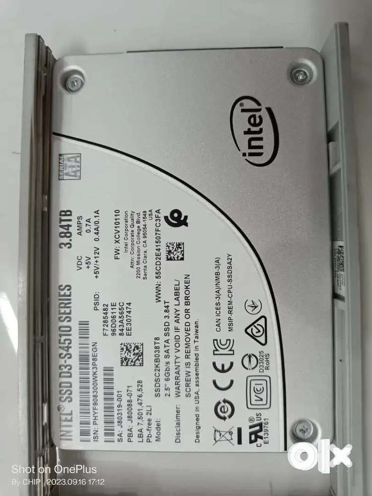 Intel Highspeed 4TB sata SSD