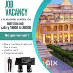 Five star hotel Waiter job