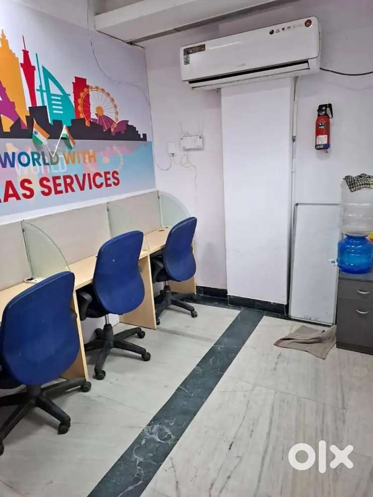 1Boss Cabin, 3Workstations.Fully Furnished Office Space for Rent .