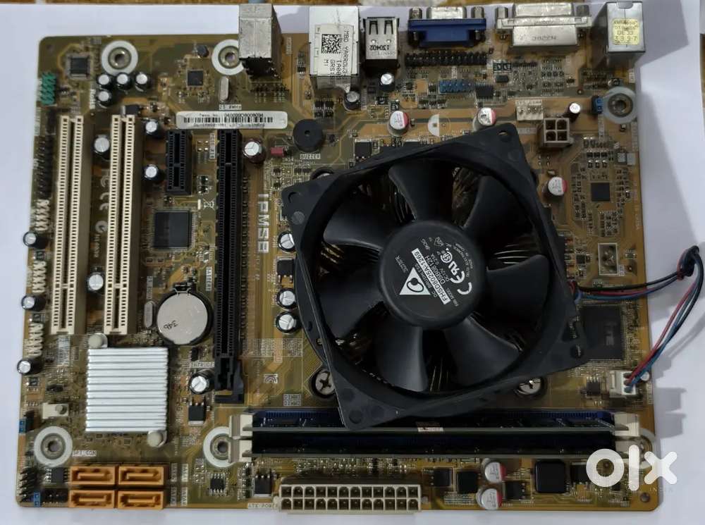 Motherboard with processor and graphics card