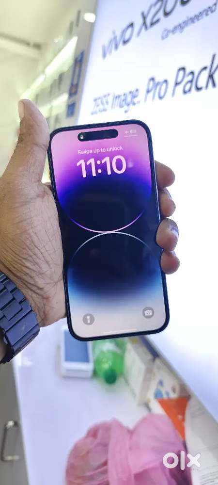 IPHONE 14PRO 256GB 98BH DARK PURPLE COLOR FULL BOX USED LIKE NEW