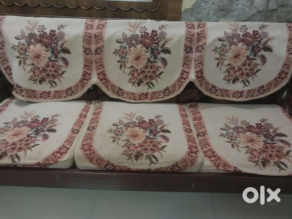 3seatersofa with 2sofa chairs and one wooden table