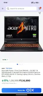 Acer nitro 32gb ram 8gb  graphics