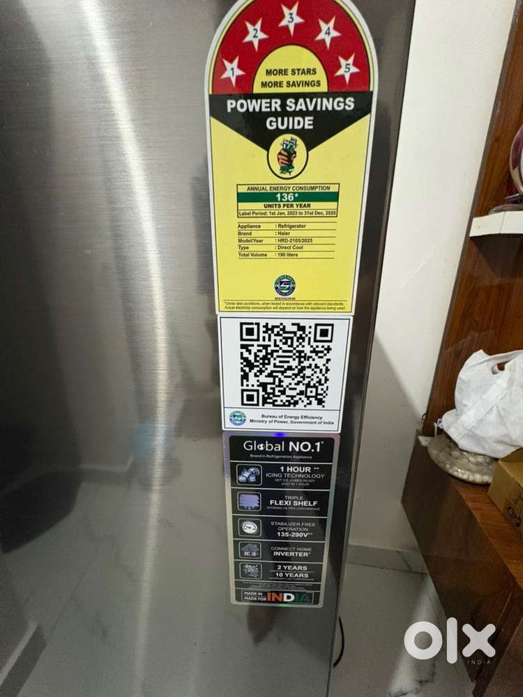 Haier HRD-210 190 Litres 5 Star Direct Cool Single Door Refrigerator