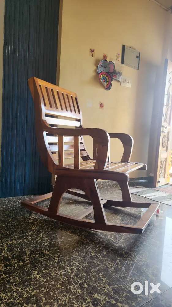 Pure teak wood rocking chair