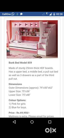 Kids bunk bed sparingly used