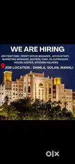 All hotel Staff required in 4 star/5 star resorts 'restaurants