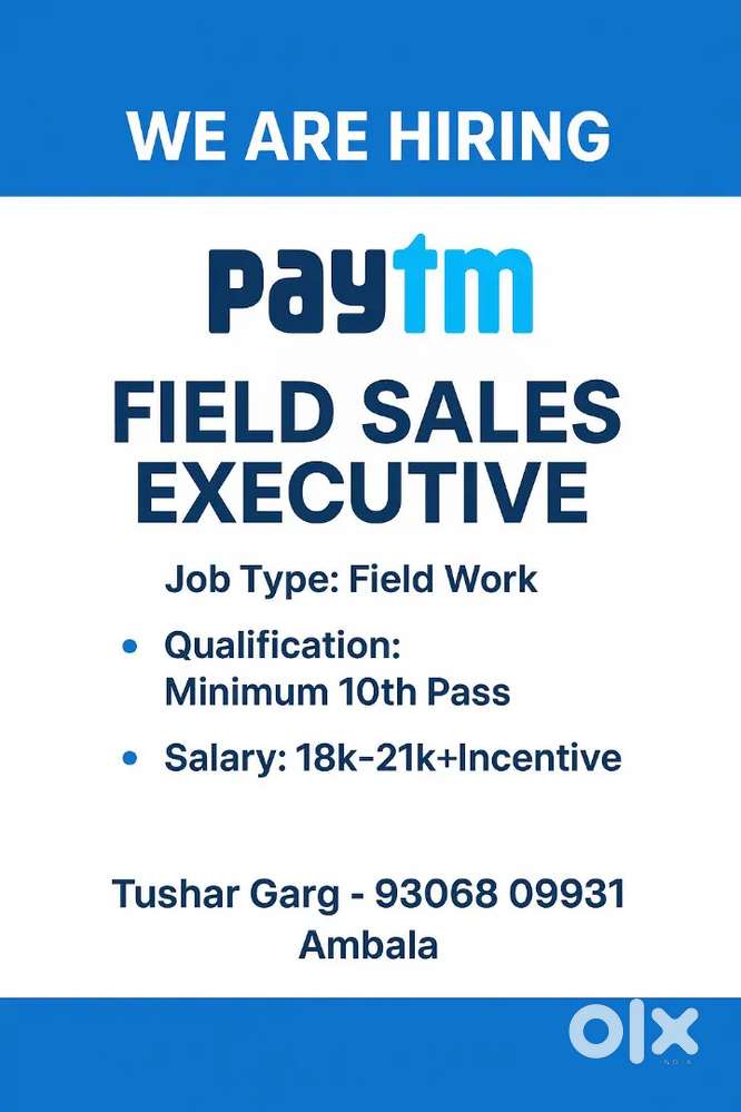 Work Nearby your area location Ambala cantt,city,barara, Shahbad