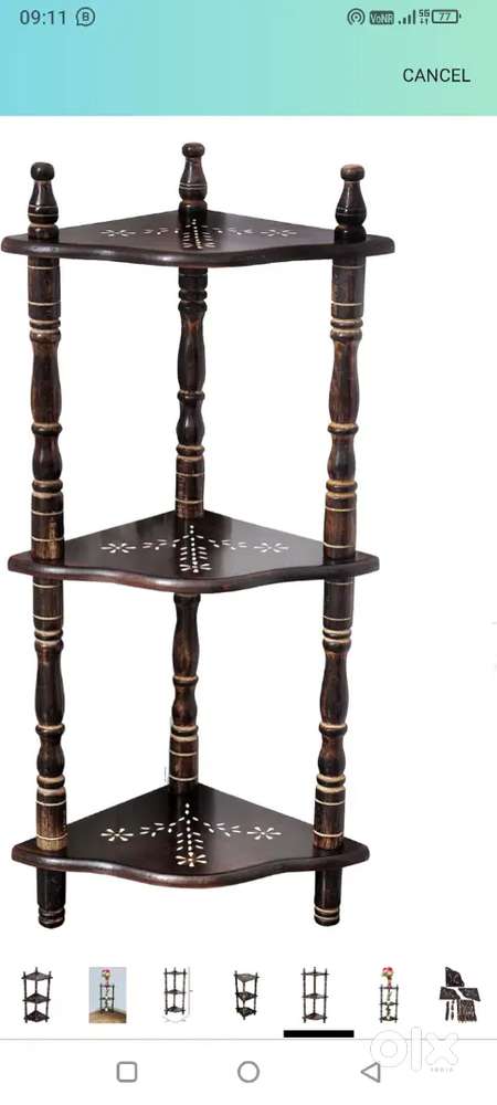 wooden kitchen 3 rack shelf