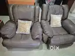 Sofa 3 seater recliner -1 plus 1 seater, dining table with 6 chairs