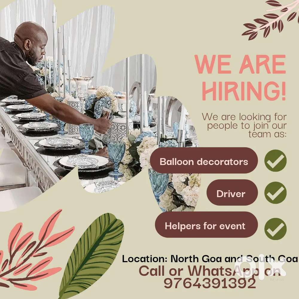 Looking for staff for an event company