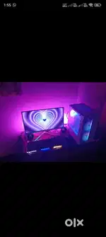 Full intel budget gaming computer setup.