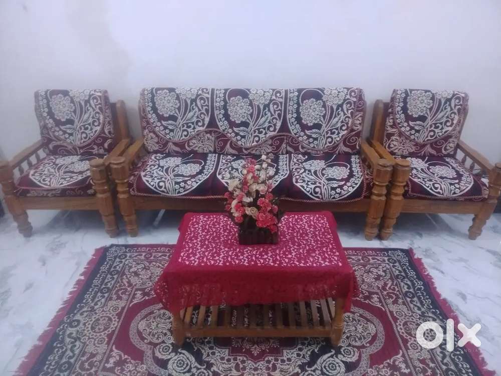Wooden 5 seater sofa