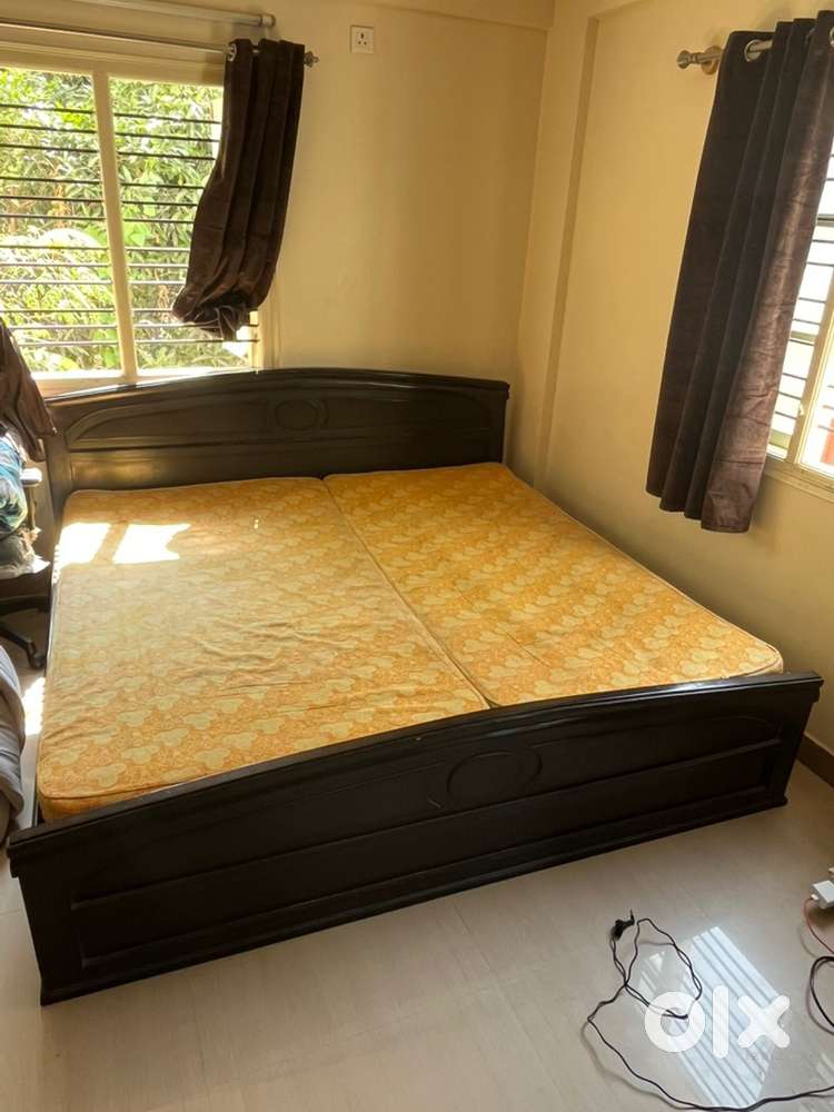 Solid Wood King Size Bed for Sale – With Coir Mattress