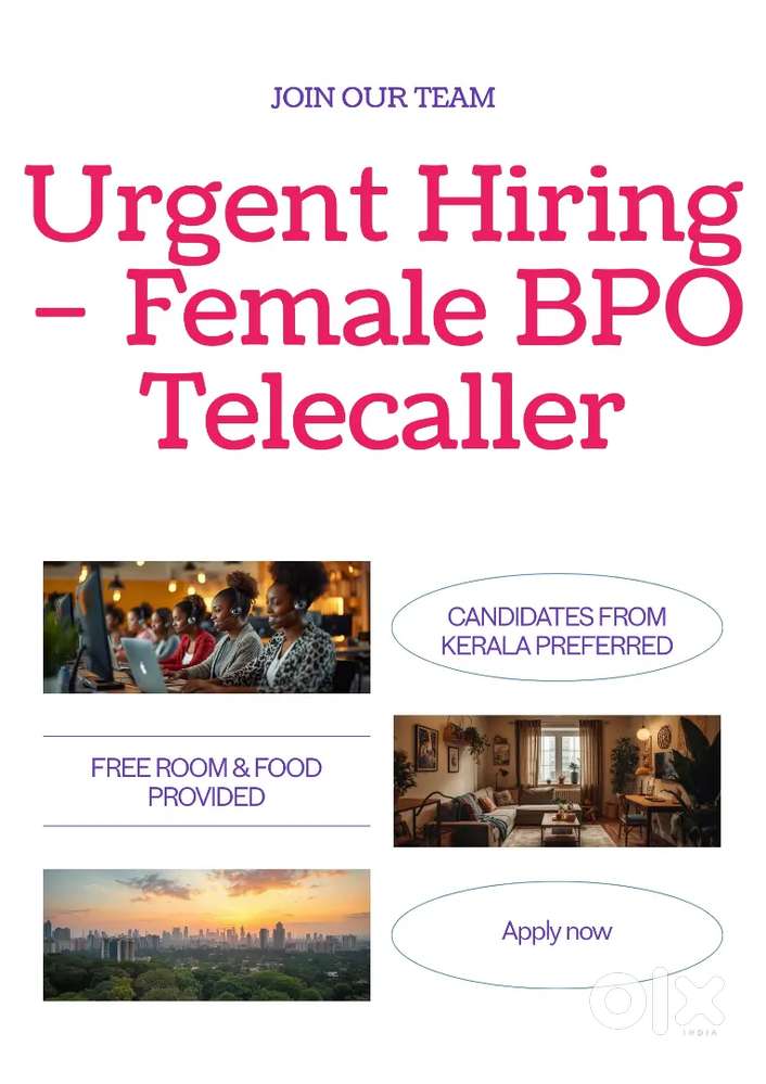 Urgent Hiring – Female BPO Telecaller (Stay in Office)
