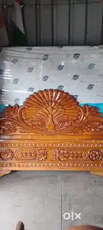 Premium Solid Teak Bed  Elegant carved design