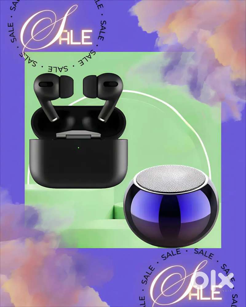 Air Pod Black + Mini Bluetooth Speaker