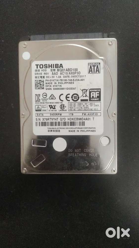 1TB Hard Disk Laptop