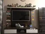 Wall TV wooden unit with unique design