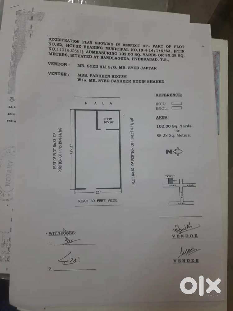 100sqyd slab for sale at Balapur