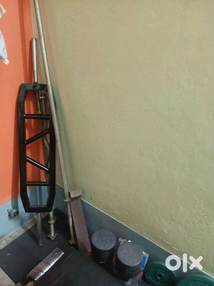 95 kg dumbell and plate Olympic set with adjustable bench and don bar