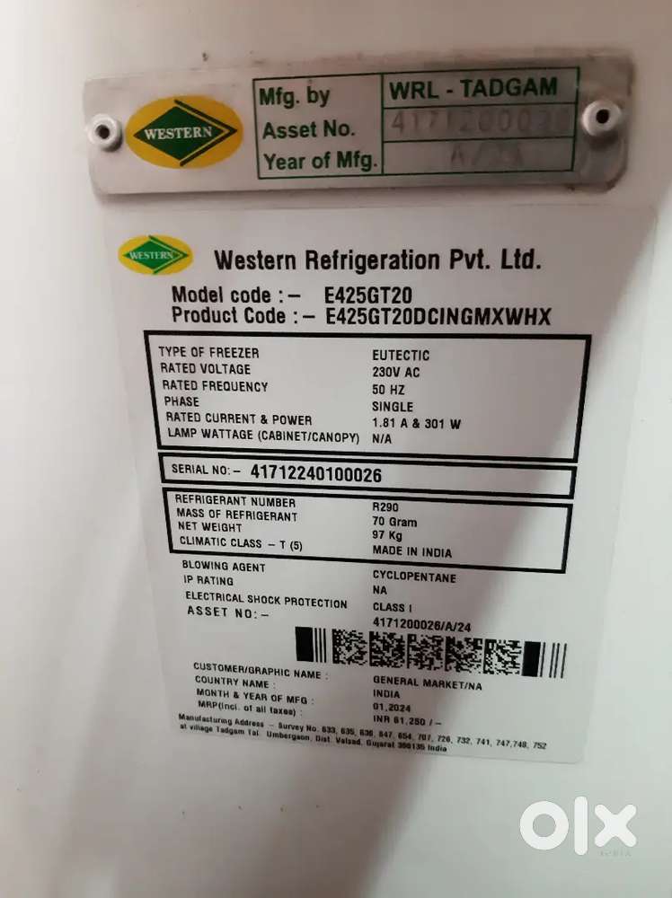 commercial deep freezer 425 litres for sale