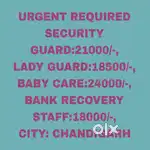Security Guard Job, Baby Guard Job chandigarh