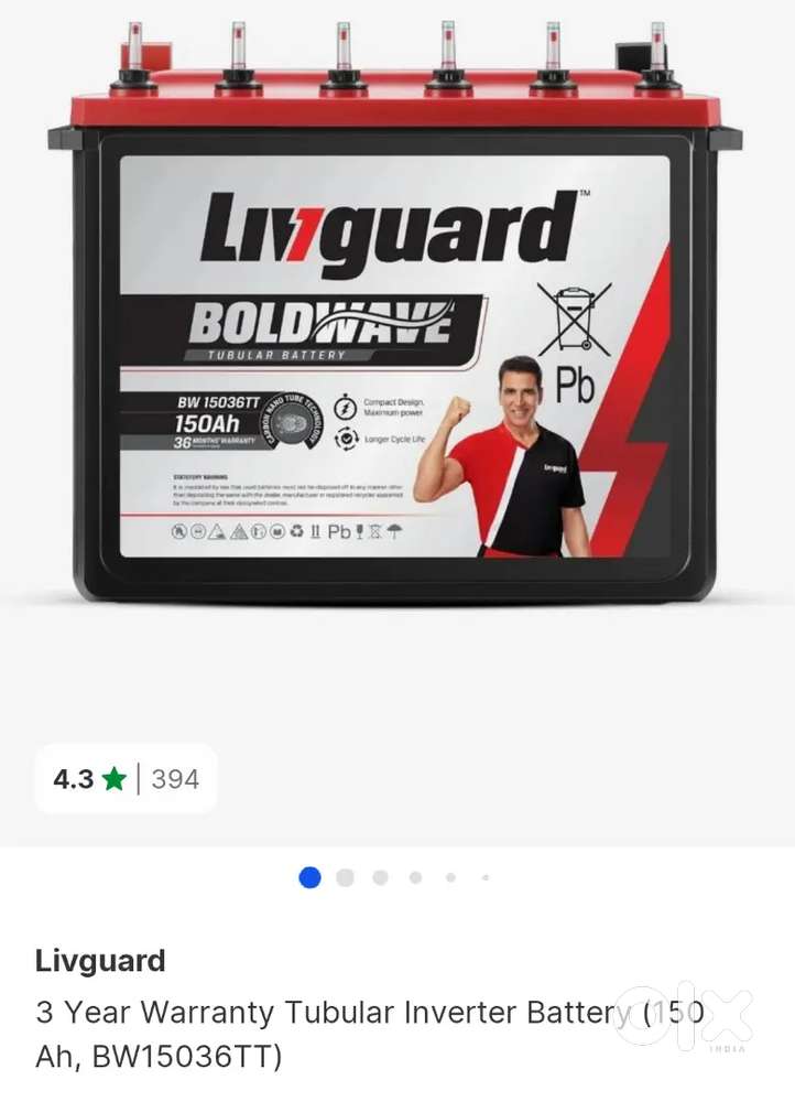 Livguard inverter battery with 3year warranty