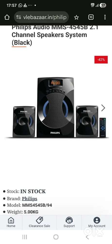 Philips 2.1 speaker with 2 woofers