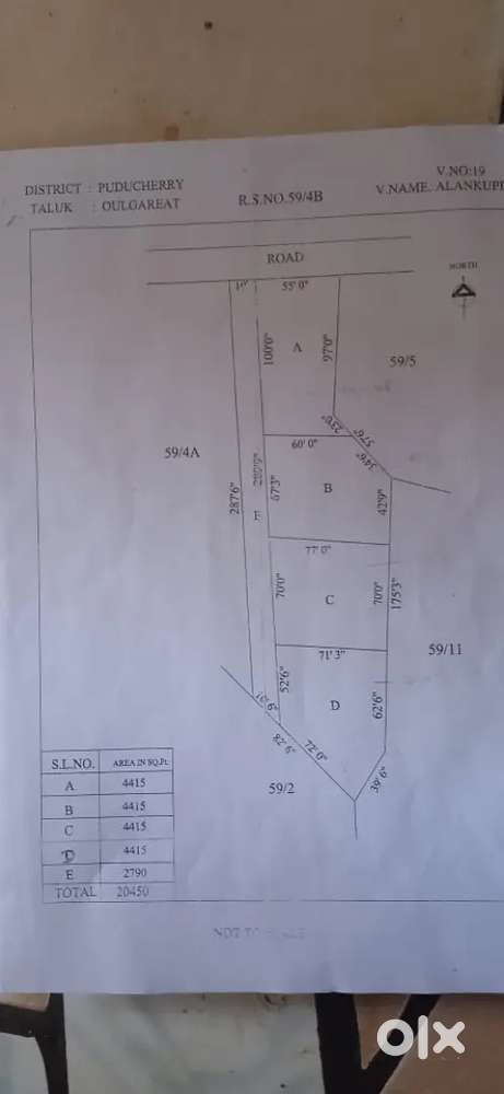 Plot for sale  per sq ft 1500